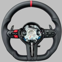 Volant sport en cuir noir à fond plat pour BMW E92 X6 M3 M5 E71 X5 E70 F15 F16 F10 F30 F31 F32 F20 E90 E87