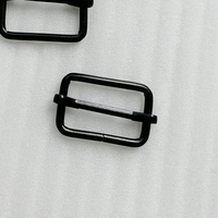 Boucles à roulettes réglables en fer noir de 1 pouce, sans nickel, en forme de rectangle, pour sangles de sacs et vêtements