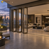 Portes pliantes NFRC en aluminium à rupture de pont thermique avec verre Low-E, sur mesure pour projets de villas de luxe