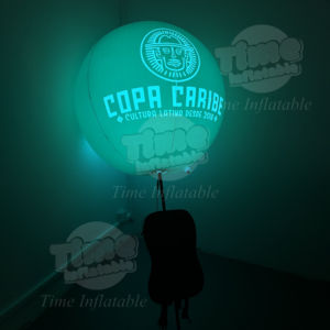 0.8m kustom Logo tiup ransel bola hijau PVC Led iklan bisnis promosi RGB balon berjalan tiup - Product Image 1