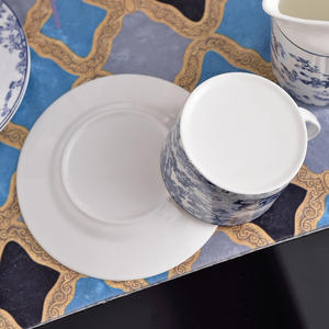 Service à café en porcelaine fine de la série Blue Tiger européenne, 15 pièces pour 6 personnes - Product Image 5