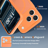 Coque de téléphone magnétique sans fil orange tendance pour iPhone 18 17 Pro Max, finition mate douce au toucher, protection de l'objectif