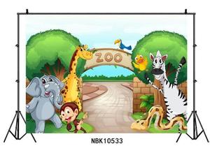 7X5 Kaki Perlengkapan Mandi Bayi Hutan Kartun, Dekorasi Pertama Pertama Pertama Kue Pukul Permen, Properti Studio Tema Hutan Safari - Product Image 2