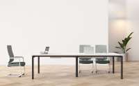 Table de conférence modulaire rectangulaire moderne pour 6 à 8 personnes, couleurs et tailles personnalisées pour les bureaux de coworking et les salles de réunion