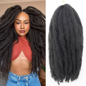 Lot de cheveux tressés Marley <span class=keywords><strong>Twist</strong></span> <span class=keywords><strong>Meche</strong></span> Afro Kinky Marley <span class=keywords><strong>Twist</strong></span> de 100g pour Black Beauty - Product Image 1