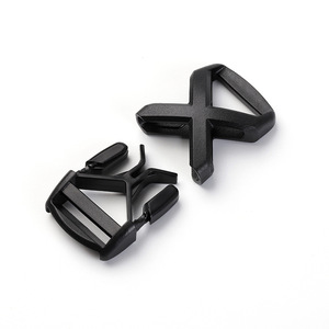 Boucle latérale en plastique à dégagement rapide, diamètre intérieur de 25 mm, durable pour sacs, couleur unie noire J1274-25 - Product Image 1