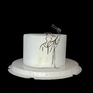 Adorno Minimalista <span class=keywords><strong>para</strong></span> <span class=keywords><strong>Pastel</strong></span> de Graduación con Diseño de Doctor, Líneas Simples <span class=keywords><strong>para</strong></span> Hombres y Mujeres, Decoración Lateral de <span class=keywords><strong>Pastel</strong></span> de Acrílico - Product Image 4