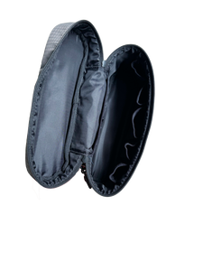 กระเป๋าจัดระเบียบเครื่องสำอางไนลอนแบบพกพามีซิปปิดแบบสีเทามีสไตล์สำหรับสัมผัสที่รวดเร็วและของจำเป็นสำหรับการออกไปข้างนอกแบบลำลอง - Product Image 2