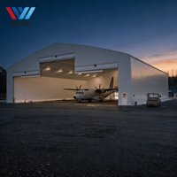 Hangar métallique pleine largeur pour jets d'affaires, conforme aux normes ASTM américaines, hangar en acier de qualité industrielle pour solutions MRO