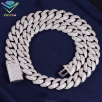 Yu Ying Miami pour homme, bijoux hip-hop de rappeur, collier en argent entièrement serti de diamants VVS, chaîne cubaine en moissanite