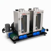 Machine de polissage à plat de bureau compacte avec convoyeur à bande abrasive 2,2 kW pour la finition des plaques en acier inoxydable et en aluminium
