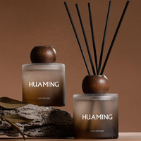 Élégant et noble 125 ml. Flacon en verre rond dégradé brun-vert-bleu pour bâtonnets diffuseurs de parfum et huiles essentielles