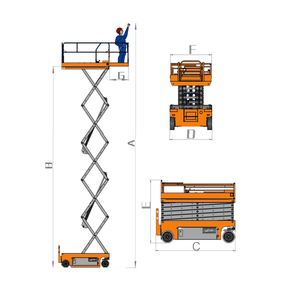 Platform pengangkat elektrik gunting mobil, peralatan mengangkat pekerjaan ketinggian tinggi truk Forklift - Product Image 6