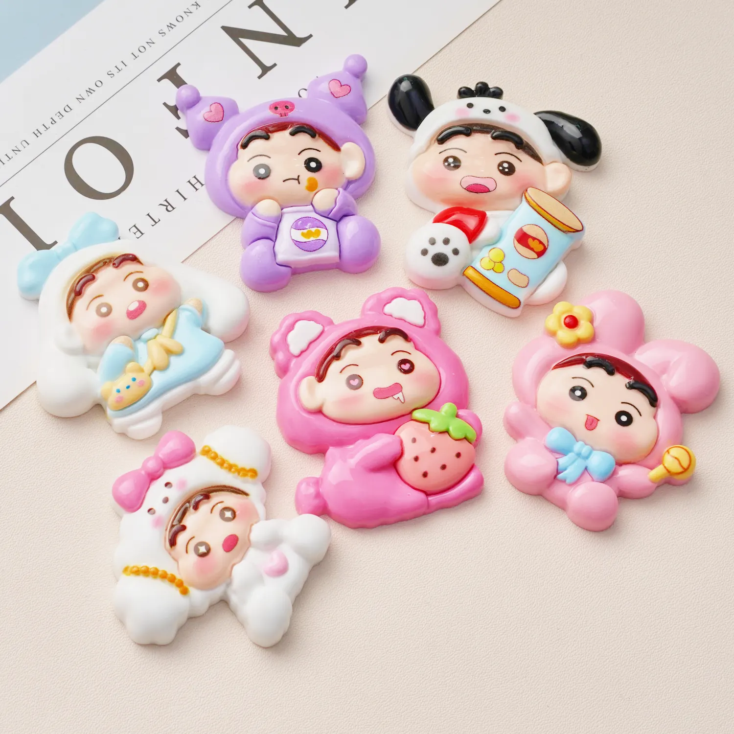 Kawaii hot selling sanrio Xiao Xin flatback charms resin accessories for key chain pendant refrigerator magnet phone case DIY