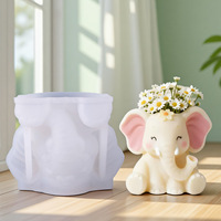 Moule en silicone éléphant le plus vendu pour créations DIY en ciment, bougeoirs en plâtre et pots de fleurs en résine - Idée cadeau parfaite
