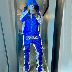 ז 'קט בגדי גברים מותאמים אישית ספורטיבי בגדי גברים עם רוכסן ומכנסיים אור רחוב 100% כותנה - Product Image 4