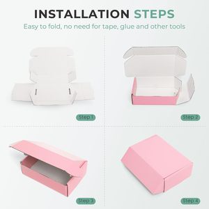 กล่องกระดาษลูกฟูกสีชมพูอเนกประสง<span class=keywords><strong>ค</strong></span>์กันน้ำที่เก็บของได้สำหรับงานฝีมือในสำนักงานที่บ้าน - Product Image 4