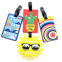 Etiqueta de Equipaje de Goma Resistente con Diseño de Dibujos Animados Impresos con UV, Accesorios de Viaje de PVC Suave, Marcadores de Maletas