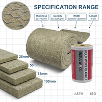 Laine de roche isolante acoustique écologique avec support en treillis métallique, classement R2.0-R6.0, certifiée ASTM/ISO, épaisseur 100 mm pour