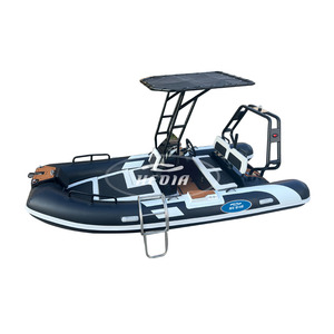 Bateau pneumatique de pêche <span class=keywords><strong>semi</strong></span>-<span class=keywords><strong>rigide</strong></span> en aluminium durable Haide Barco De Aluminio De 14 Pies RIB420 PVC/Hypalon/Orca - Product Image 3