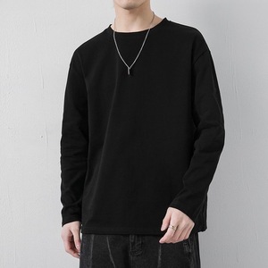 T-shirt à manches longues pour <span class=keywords><strong>homme</strong></span>, blanc basique, 100% polyester |   Sous-vêtement décontracté et haut culturel polyvalent personnalisable - Product Image 5