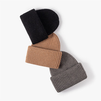 Chapeau d'hiver unisexe en tricot, bonnet chaud en laine tendance, broderie 3D personnalisée, couleur unie classique, bonnet uni pour homme et femme