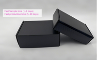 Boîte d'expédition en carton ondulé noir personnalisée en matériaux recyclés avec doublure en mousse et pelliculage mat, impression de logo pour parfum