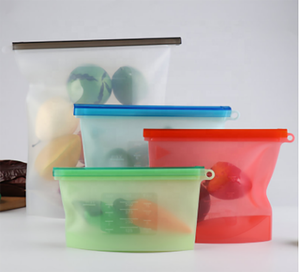 Sac de conservation alimentaire en silicone 100% personnalisé, réutilisable, avec fermeture éclair, de qualité alimentaire - Product Image 2