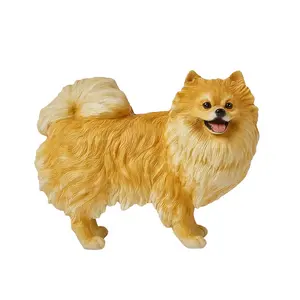 Estatua de resina de Pomeranian para decoración del hogar, figuritas de animales, escultura coleccionable para cachorros, regalos para amantes de los perros