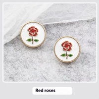 Boutons décoratifs en alliage de zinc de style chinois rétro, à la mode, en forme de rose, écologiques, pour vêtements et manteaux