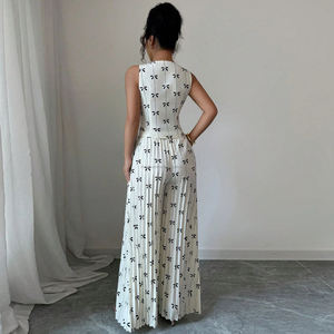 Conjunto de Traje de Dos Piezas Ligero Personalizado para Mujer, Pantalón con Estampado de Lazo Negro, Traje para Dama - Product Image 3