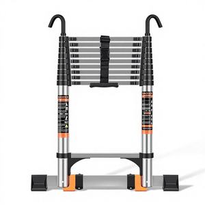 Échelle télescopique en aluminium avec <span class=keywords><strong>crochet</strong></span>. Conception pliable. Convient aux camping-cars/aux toits. - Product Image 1