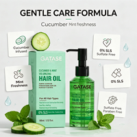 Traitement nourrissant et volumisant sans sulfate à la menthe et au concombre pour cheveux secs et fins, et ensemble d'huiles capillaires légères – Marque privée OEM, végétalien
