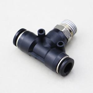 <span class=keywords><strong>PB</strong></span> / PEB série 4mm à 16mm M5 1/8 "1/4" 3/8 "1/2" coude de Type T à 3 voies connecteur de raccord de tuyau d'air rapide pneumatique - Product Image 2