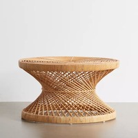 Table basse artisanale en rotin tressé style ferme, meuble de salon écologique naturel, table d'appoint, fournisseur en gros