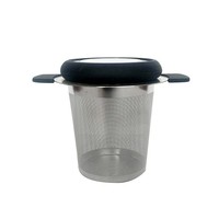 Infuseur à feuilles mobiles en acier inoxydable 304 avec double poignée et couvercle