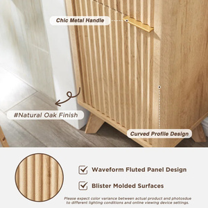 Farmhouse <strong>Tall</strong> Corner <strong>Bathroom</strong> <strong>Cabinet</strong> <strong>Free</strong> <strong>Standing</strong> Toilet Linen <strong>Cabinet</strong> - Product Image 5