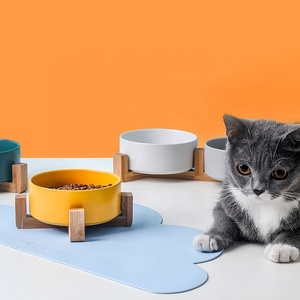 Cuenco Para Mascotas Wholesale Elevated Cat Food <strong>Bowl</strong> <strong>With</strong> Wood <strong>Stand</strong> Marble Ceramic <strong>Dog</strong> <strong>Bowls</strong> - Product Image 1