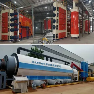 30t 50t 100t Fully Continuous Waste Tyre Pyrolysis To Fuel Oil Plant With Automatic Tyre Shredder Machine