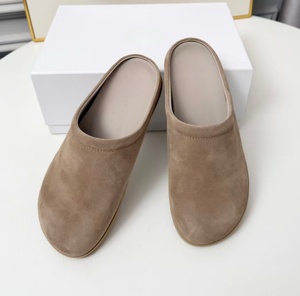 Modèle classique de demi-chaussons en daim AIOS Birkenstock, chaussures décontractées à enfiler pour femmes, chaussures confortables à semelles épaisses - Product Image 5