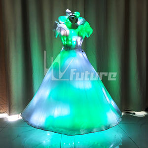 Vêtements de performance lumineux à LED pour adultes filles 1 pièce <span class=keywords><strong>Robe</strong></span> de neige blanche Arc-en-ciel Scène Cosplay pour fête Costume Performance - Product Image 5