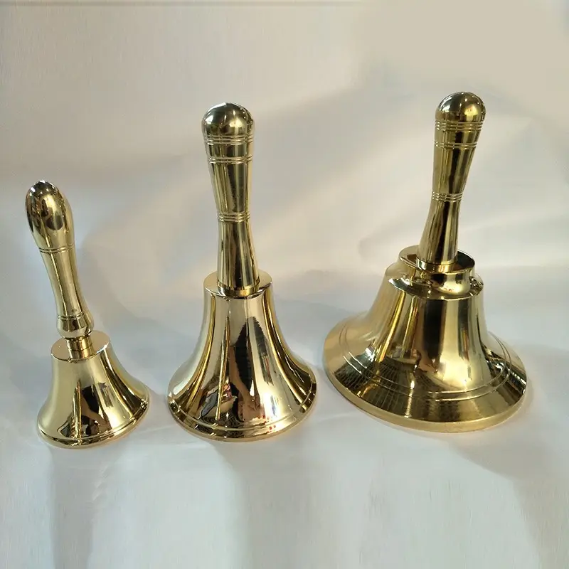 Bán Buôn Kim Loại Brass Handbell Giáng Sinh Bảng Chuông Tiếp Nhận Bữa Ăn Tối Tay Chuông Khách Sạn Bàn Ringer