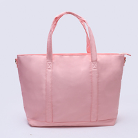 Keymay Stock pêche rose M L sac à main pour femme avec compartiments à fermeture éclair travail fourre-tout infirmière danse Yoga sac fourre-tout en nylon avec fermeture éclair