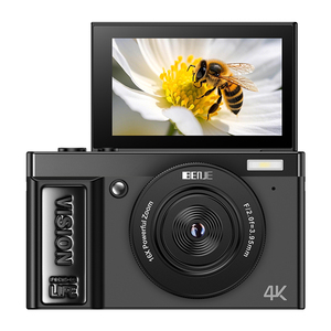 Kamera Digital Pelajar 4K Ringkas Zoom 16X Layar Lipat Kompatibilitas YouTube Rekaman Vlog Vintage Pencitraan CMOS - Product Image 6