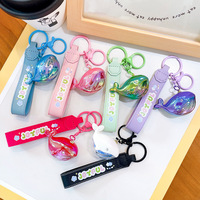 Nuevo llavero creativo de ballena pequeña UV, llavero de goma bonito y de moda para coche, colgante de mochila escolar, regalo promocional al por mayor