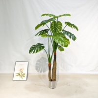 Monstera Deliciosa, palmier décoratif pour la maison, mousse de voyageur, qualité personnalisable, grand tronc, arbres artificiels d'extérieur