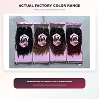 Extensions Synthétiques Bouclées en Fibre Haute Température pour Crochet 3D Bohemian Twist, 20 Pouces, 150g, 3 Pièces, 36 Brins, Vente en Gros