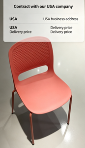 Silla de Comedor Moderna de Polipropileno |   Silla de plástico apilable con patas de metal para restaurante, cafetería, hotel / Precio de envío a dirección comercial en EE. UU. - Product Image 3