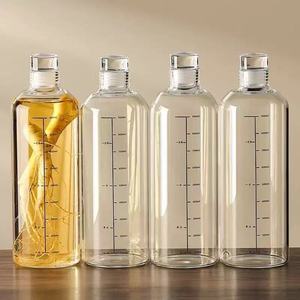 Coreano popolare salute tonico-Ginseng alta borosilicato bottiglia di vetro semplice elegante Stock Time scala bottiglia - Product Image 1