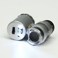 Portable 60X High Definition MagnifyingGlass with LED UV Light - Handheld Jeweler Loupe for Inspection